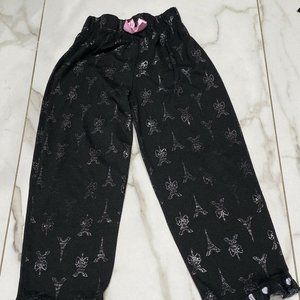 Girls Black Sleep Pants Eifel Tower Print size 5